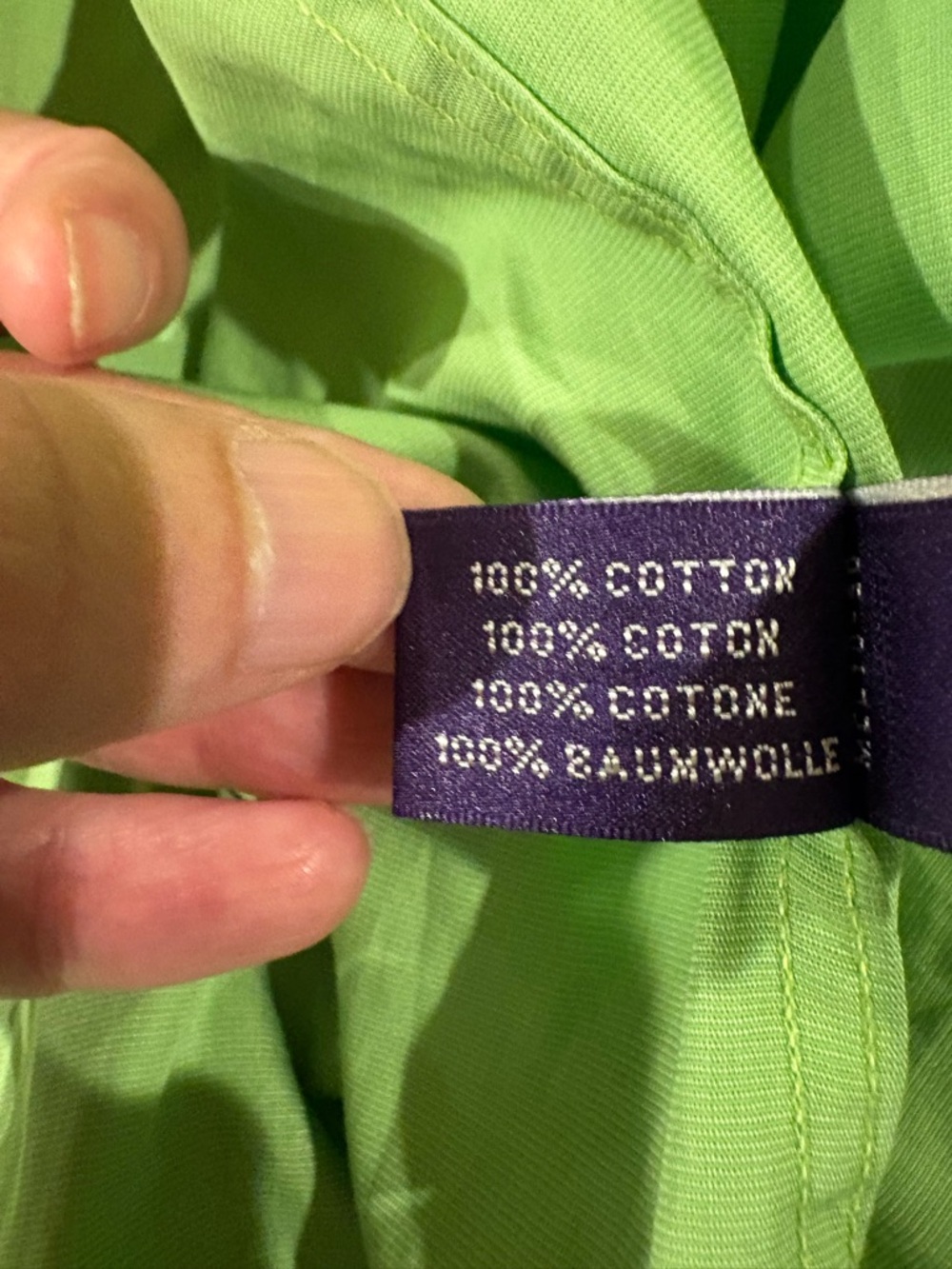 Ralph Lauren purple label button down pocket men’s  cotton shirt green XL - Picture 5 of 5